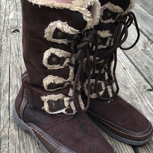 brown girls nine west snow boots